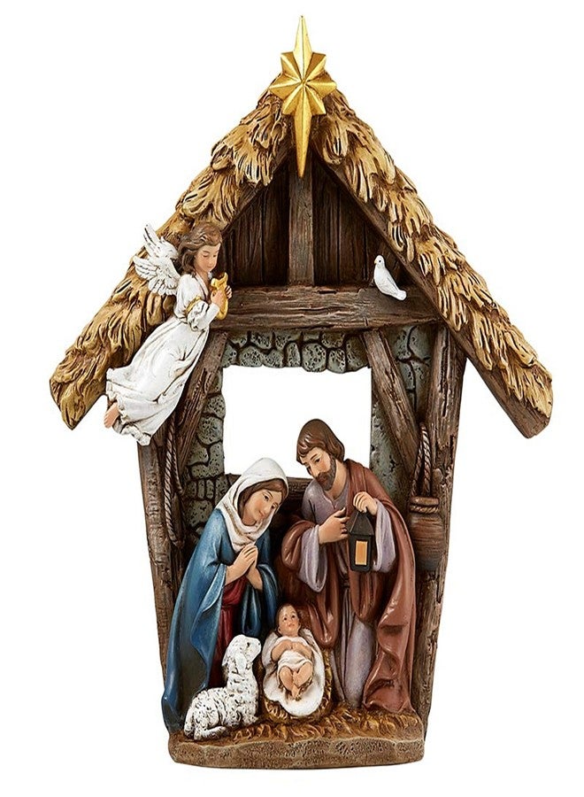 Needzo Holy Family Nativity Figurine Set, Baby Jesus in Manger, Christian Christmas Decoration, 9.25 Inches - Image 1